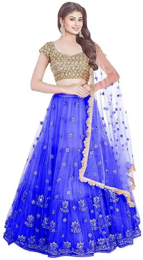 Blue Embroidered Lehenga Choli With Dupatta Latest 1868LG11