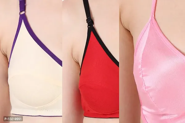 Designer Bugs Pack of 3 Women T-Shirt Lightly Padded Bra (Multicolor)