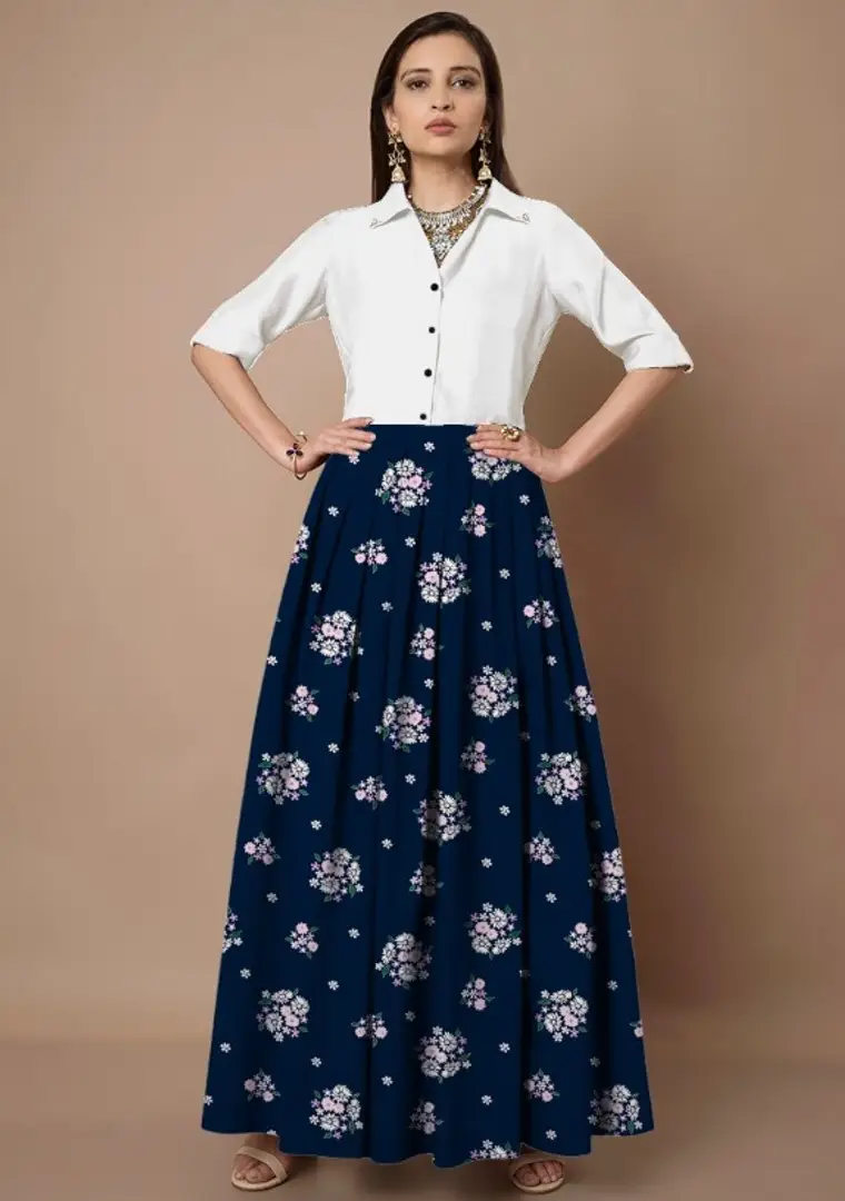 White shirt outlet with long skirt