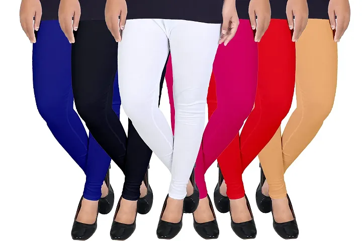 Buy ZAKOD Women's Cotton Lycra Churidar Leggings Stylish Leggings (Pack of  5) Multicolour at