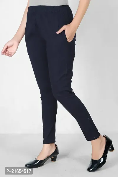 Buy Women Slim Fit Cigarette Trousers (L, Red) at Amazon.in