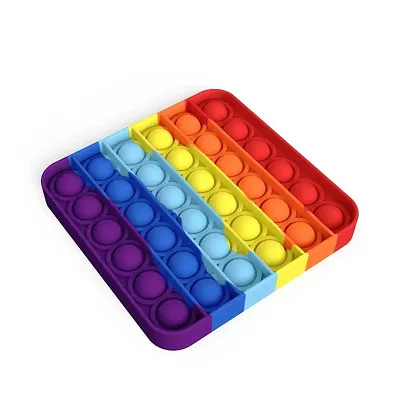 Popit Fidget Toy Push Bubble Sensory Stress Relief Kids Family Gift Game  Rainbow 