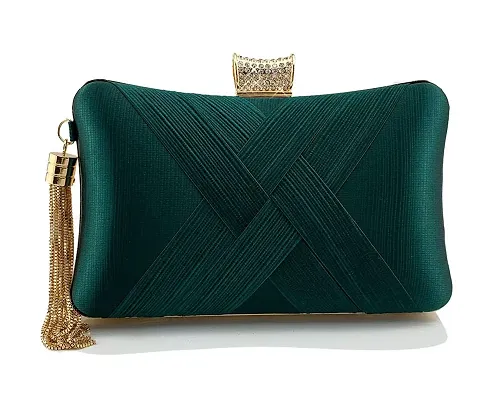 Buy KLEIO Dark Green Solid Medium Shoulder Handbag Online At Best Price @  Tata CLiQ