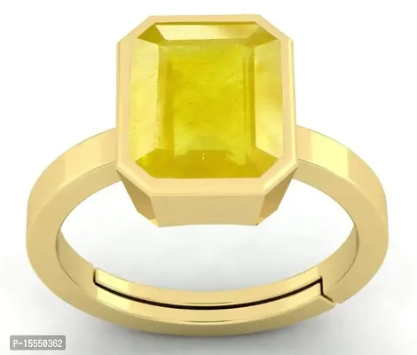 CLEAN GEMS Natural Yellow Sapphire (Pukhraj) Gemstone 5.25 Ratti or 3.9  Carat for Male & Female Panchdhatu Gold Plated ring Alloy Ring Price in  India - Buy CLEAN GEMS Natural Yellow Sapphire (