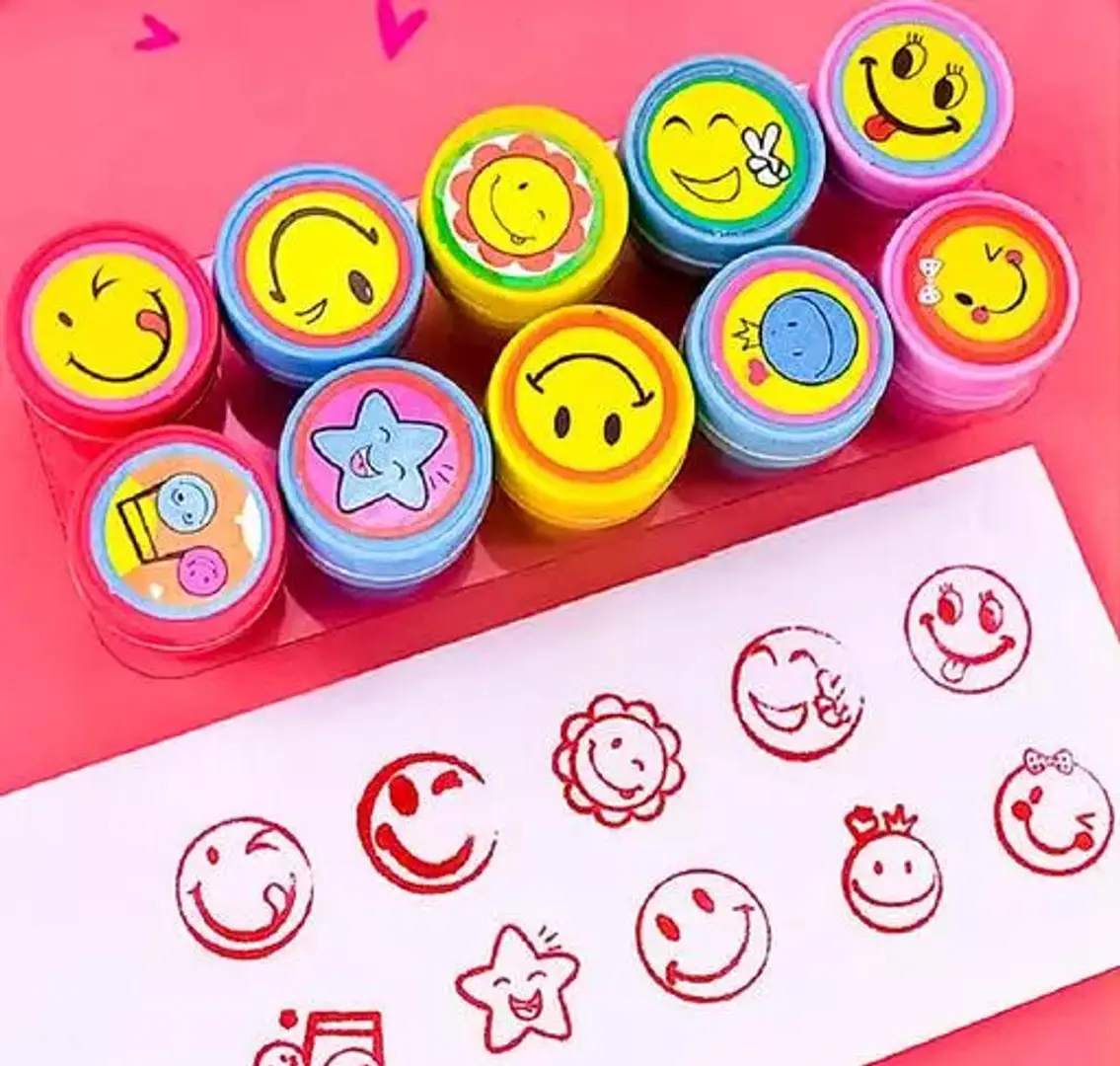 Buy Rubber Emoji Stamps 10 Pcs Emoji Stamp With Smile Design Face ...