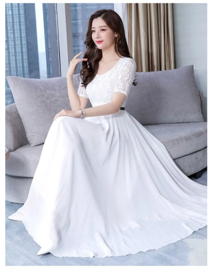 Buy Long White Dress For Women Beach Wedding online | Lazada.com.ph-hangkhonggiare.com.vn