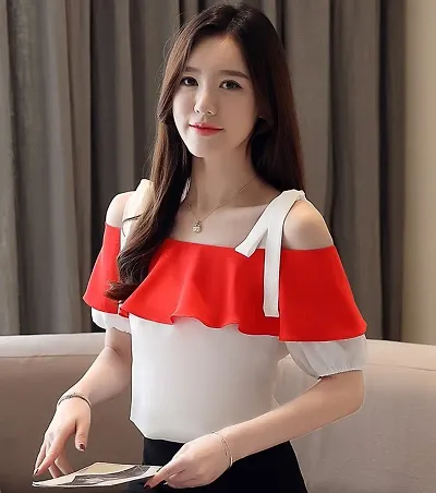 Raabta white cold shoulder top discount