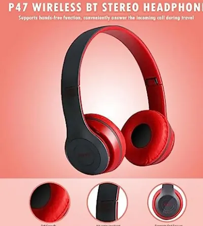 P47 Wireless Over Ear Active Noise Cancellation Thunder Beat Sound Bluetooth Headset Black On the Ear