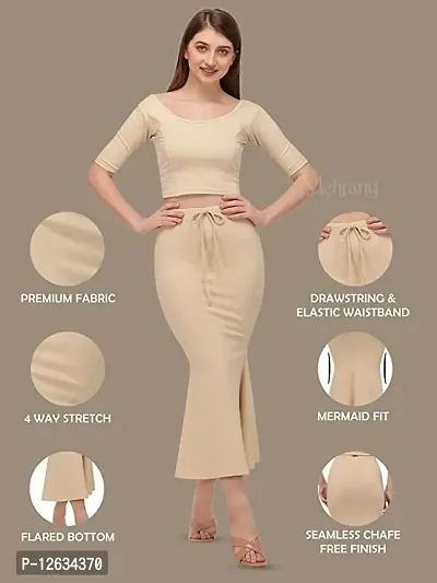 Buy Symvi Lycra Saree Shapewear Petticoat for Women, Cotton  Blended,Petticoat,Skirts for Women,Shape Wear Dress for Saree (S, Beige) at