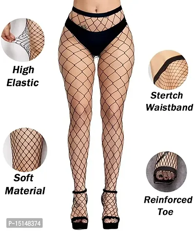 Buy Teri Beri Women's Nylon Spandex High Waist Fishnet Stockings