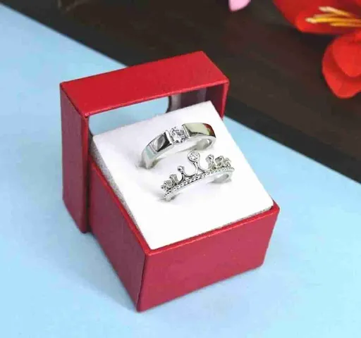 KJ Verma Silver Adjustable Couple Ring For Girls  Boys_1.