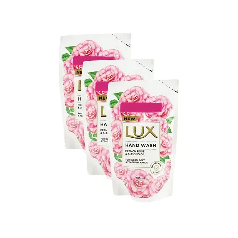 Lux Hand Wash French Rose  Almond Oil - Pack Of 3 (185ml)