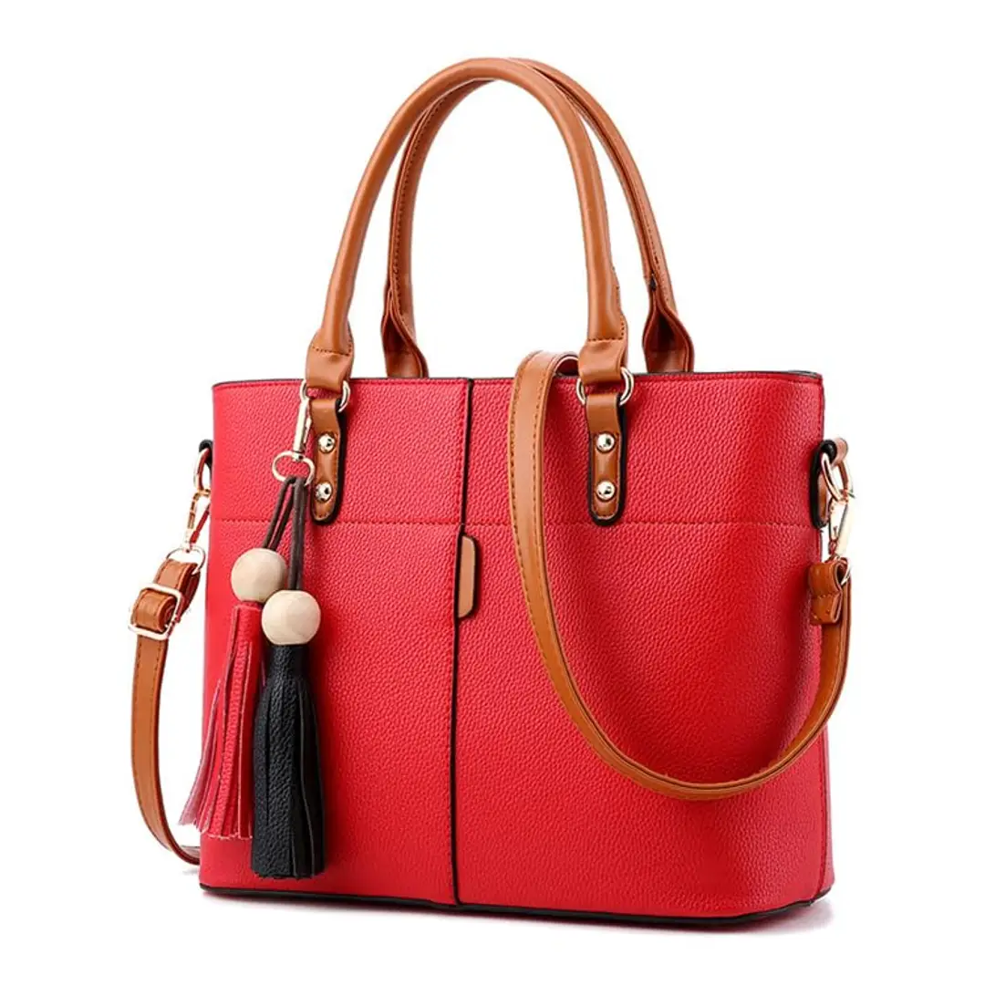 Just Chill Womens Leather Handbags Purses Top handle Totes Shoulder Bag for Ladies 03 Red 006