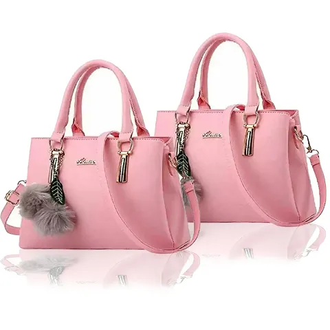 Elegant PU Handbags For Women And Girls (Pack Of 2)
