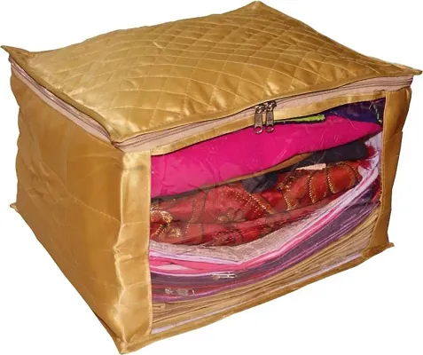 ýsatin Saree Cover Extra Large Jumbo 12 Inch Quilted Saree Salwar Suit Cover Garment Coverý(gold)