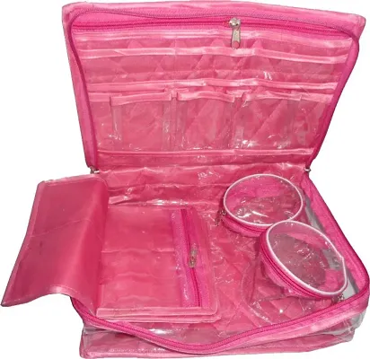 ýsatin Jewellery Organizer Folding Bangle Pouch Storage Box Jewellery Vanity Boxý(pink)