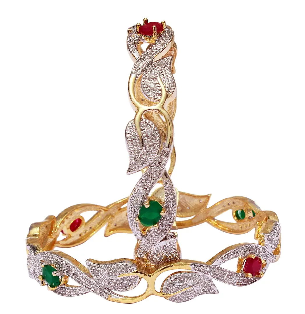 Gold plated american diamond on sale bangles