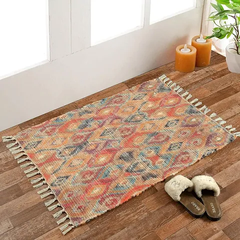 Chindi Handmade Printed Modern Dhurrie/Rugs/Carpet for Living Room