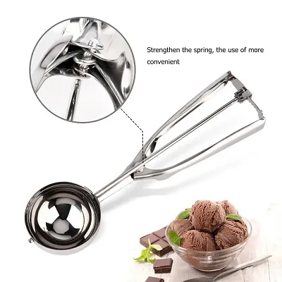 1pc Trigger Release Stainless Steel Ice Cream Scoop - Perfect for Baking  and Serving Delicious Treats