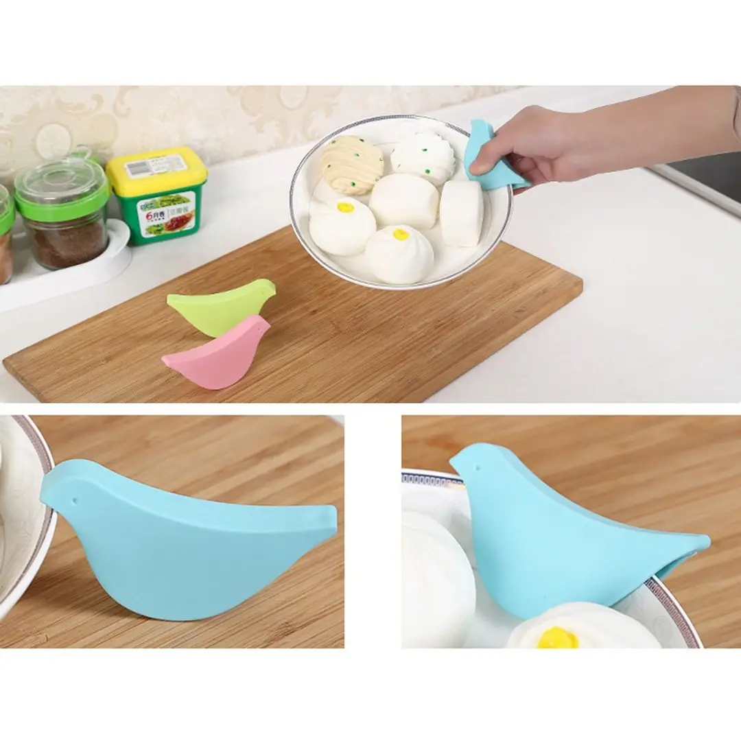 Heat Resistant Bird Shape Silicone Kitchen Cooking Oven Mitts Hand Clip  Finger Glove (assorted) - Pack Of 10