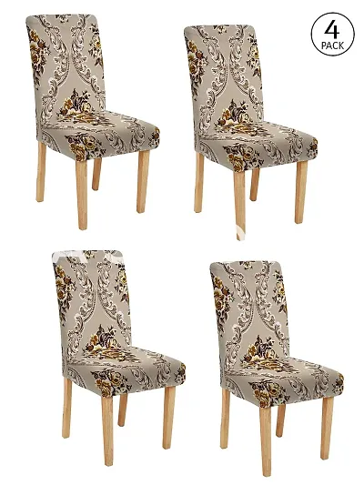 FasHome Removable & Washable Dining Chair Cover Combo of 4