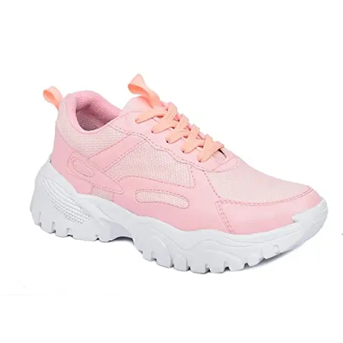 Classy Comfortable Solid Breathable Mesh Walking Running Shoes for Women