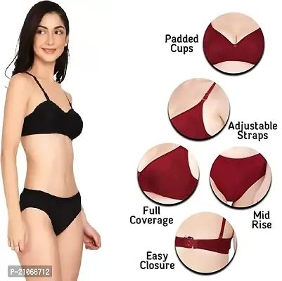 Her-Class Women Lingerie Set Sexy Non Padded Full Coverage Bra and Panty  Set for Women & Girls