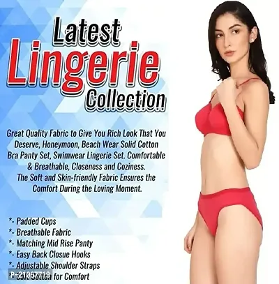 Buy Lalit Singh Fashion Hub-Padded Cotton Mix Bra and Panty Set