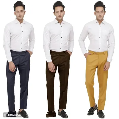 Buy Kurus Men's Black And Dark Grey Solid Cotton Blend Pack of 2 Formal  Trousers For Men Online at Best Prices in India - JioMart.