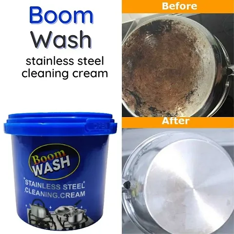 Boom Wash Stainless Steel Kitchen Utensil Cleaning Cream Paste Cleaner.