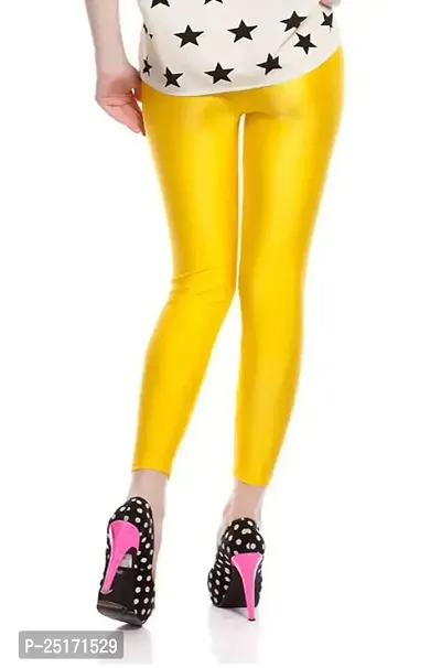 Buy Edesire Women's Girls Cotton Spandex Full-length Shining Shimmer  Leggings Casual Wear Shiny Pencil Pant Legging, Lemon Yellow (free Size  Upto 32 Inch) Online In India At Discounted Prices