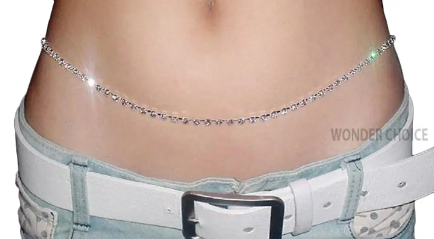 Traditional Alloy Cubic Zirconia Belly Chain