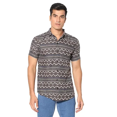 Cotton Blend Short Sleeves Casual Shirt