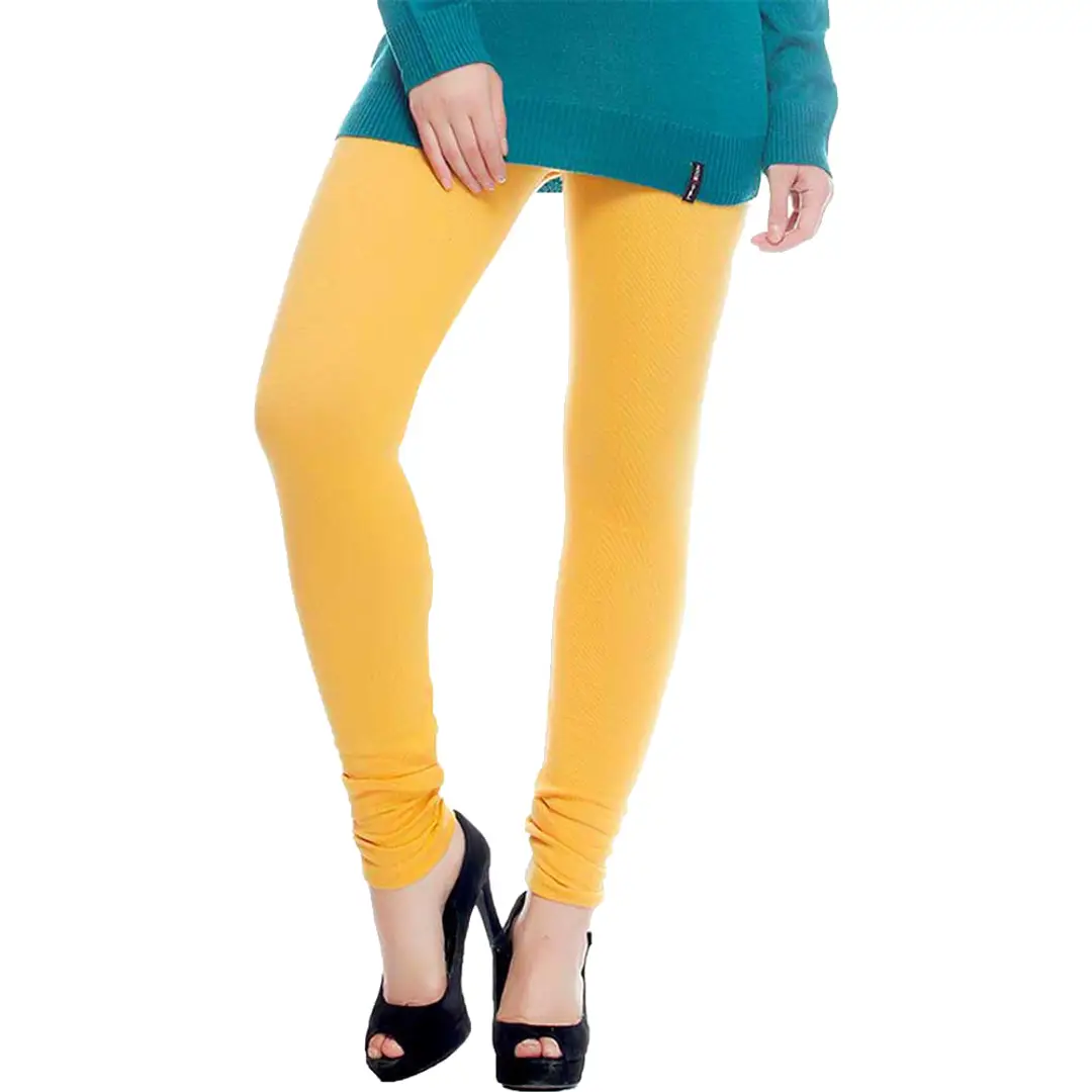 Beautiful Yellow Woolen Leggings For Women's