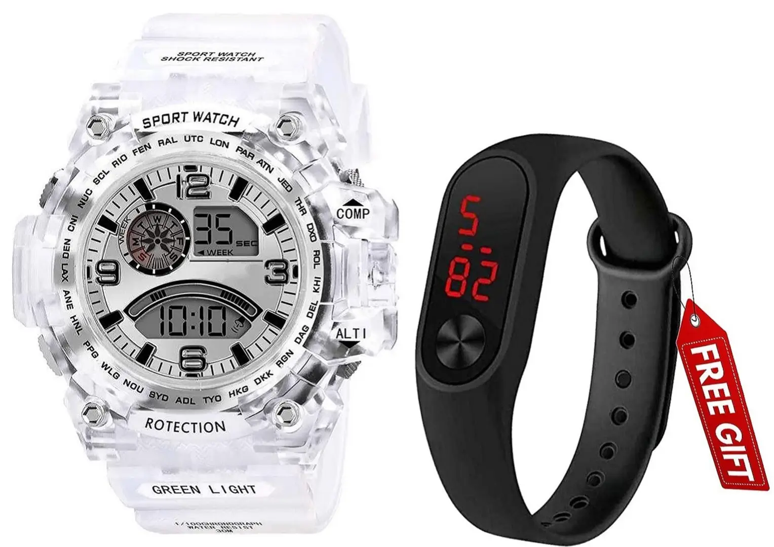 Acnos Brand A Digital Watch with LED Shockproof Multi Functional