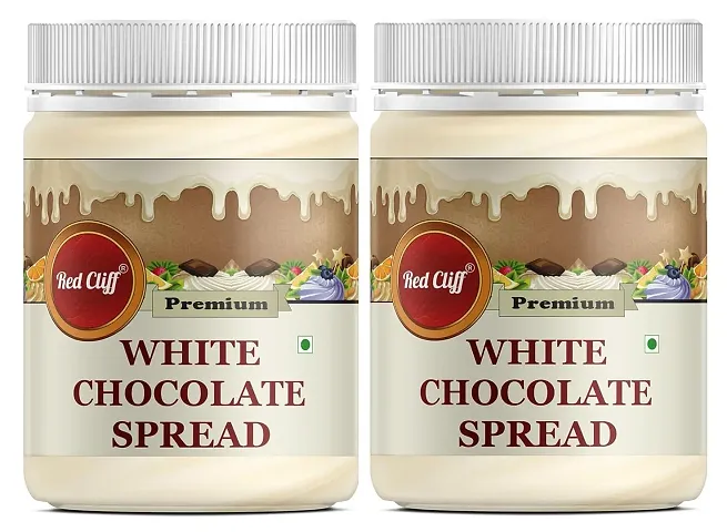 RED CLIFF White Chocolate Spread | Combo Pack Of 2 | Made with Low Fat Cocoa Butter| Vegetarian | All Natural Ganache | (White Chocolate Spread | 350gx2 |)