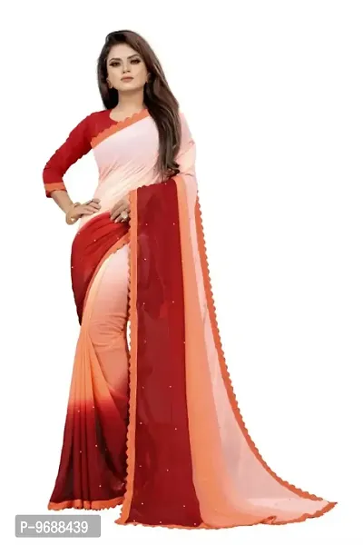 Fashion Day Georgette Saree with Blouse Piece for Women (1051-G-Peach) :  Amazon.in: Fashion