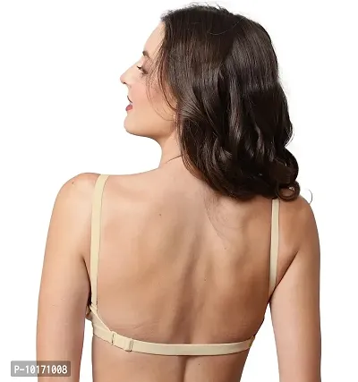 Buy Full Coverage Backless Padded Bra for Women and Girls with Transparent  Strap and Band Free/Casual/Fancy/Ladies Bra Golden (Skin) (B, 42) Online In  India At Discounted Prices