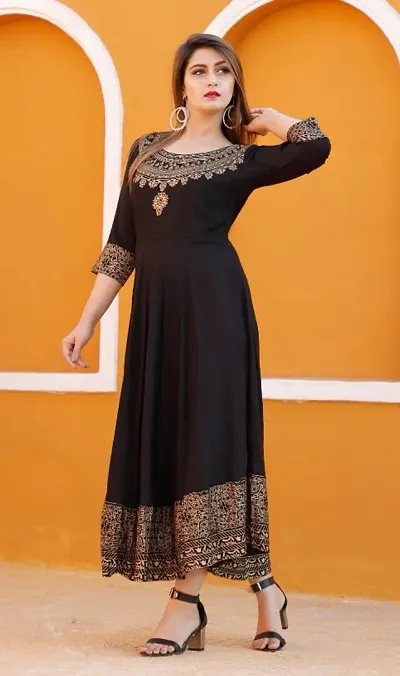 Fancy Rayon Anarkali Kurti For Women
