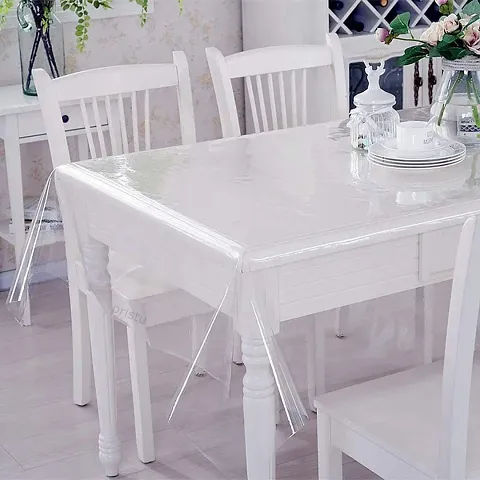 Plastic Rectangular Waterproof Protector Dining Table Cover for 4 Seater