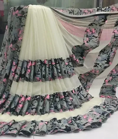 Rainbow Satin Patta With Fancy Lace Saree 10 - SareesWala.com