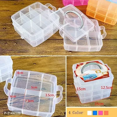 Buy EBOFAB 3 Layer 18 Grids Detachable Transparent Storage Plastic Box for  Medicine, Jewellery, Makeup Vanity Bead Storage Organizer Multipurpose Uses  Case Craft Boxes Online In India At Discounted Prices