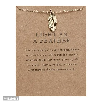 Light As Feather Card With Pendant Design Necklace