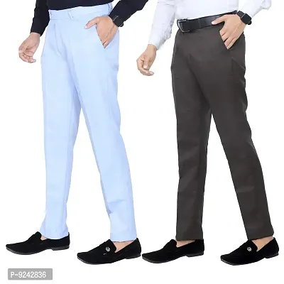 Buy Cream Solid Cotton Trousers Online at Rs.575 | Libas