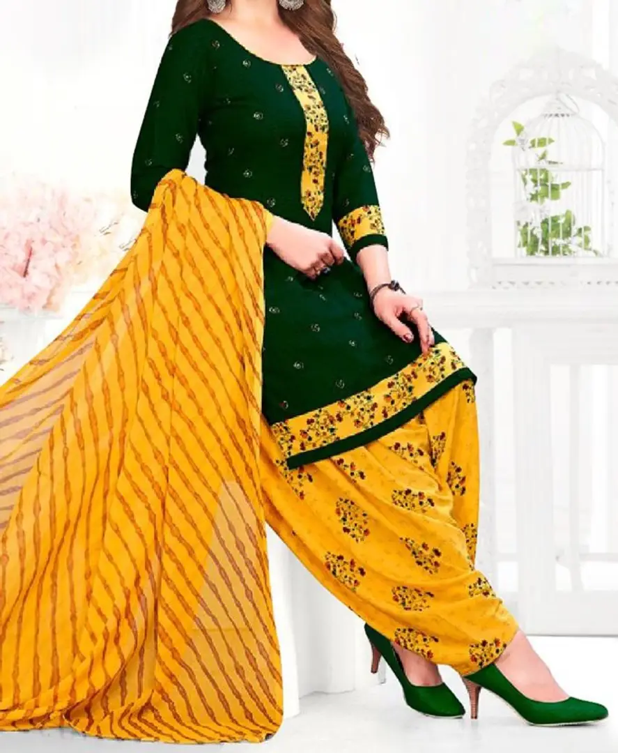 Indian Hand Block 100% Cotton Blue Green Motif Women Dress Fabric Desi –  Kantha Decor