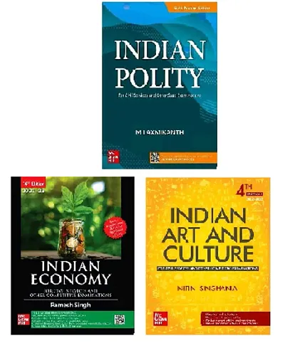 India Polity Indian Economy Indian Art and Culture Books, Pack of 3