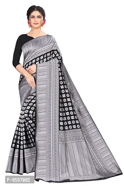 Buy online Gold & Silver Zari Woven Soft Silk Saree with Rich Pallu - Black -AF567