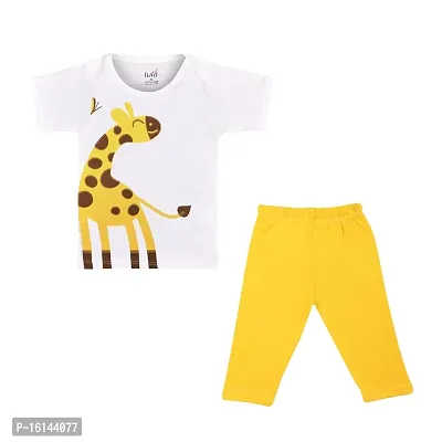 Lula Cotton Baby Chest Printed T-Shirt  Pant Combo - Unisex Clothing Set