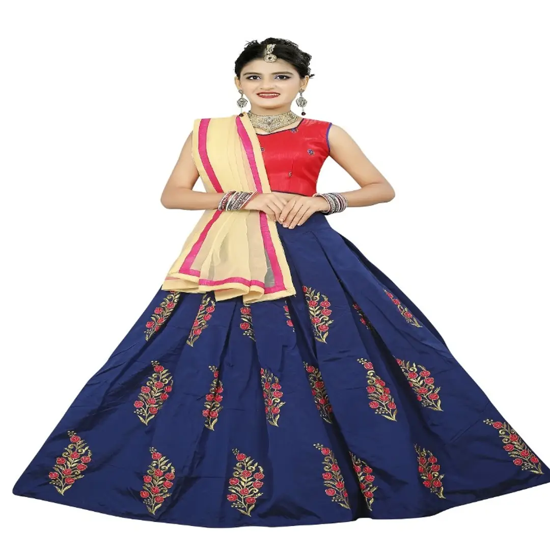 Buy Shivangi Clothing Girls Pattu pavadai set | Lehenga (12-13 Years)  Online at Best Prices in India - JioMart.