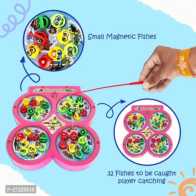 Fishing Game for Kids Magnetic, Include 32 Pieces Fishes and 4